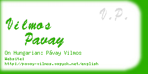 vilmos pavay business card