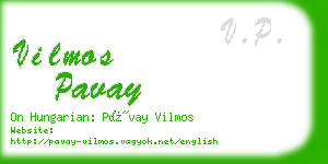 vilmos pavay business card